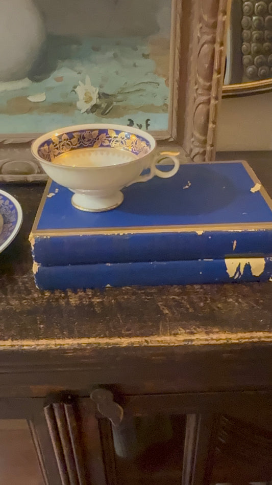 Cobalt blue and Gold Teacup