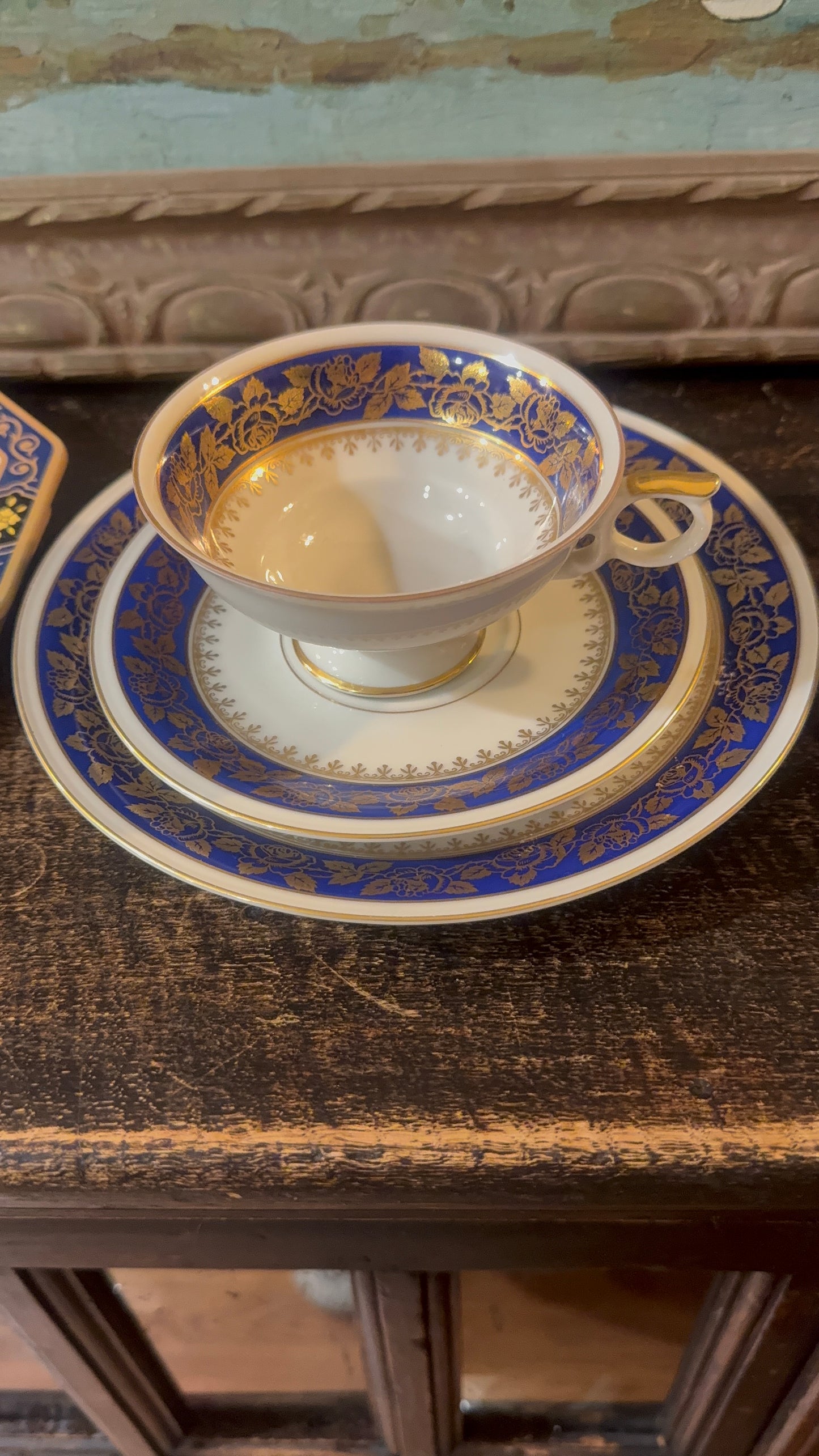 Cobalt blue and Gold Teacup
