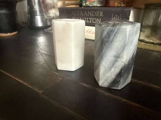 Black & White Marble Salt & Pepper Shakers