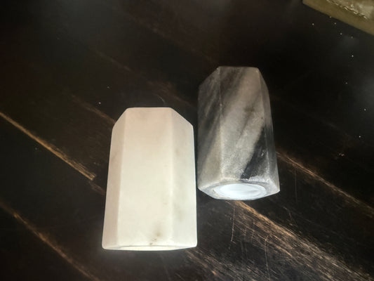 Black & White Marble Salt & Pepper Shakers