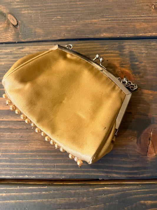 Gold Pearl Evening Clutch