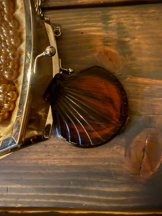 Vintage Clam Shell Compact Mirror