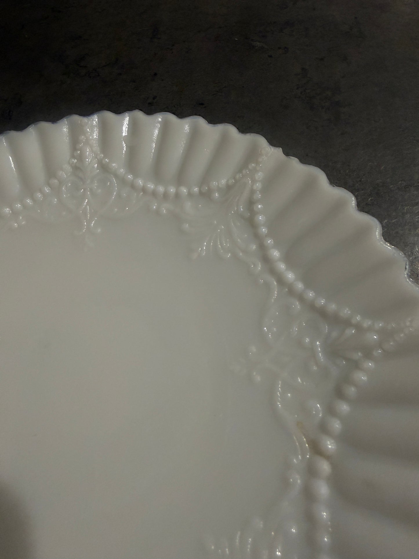 Vintage Fenton Milk Glass Plate