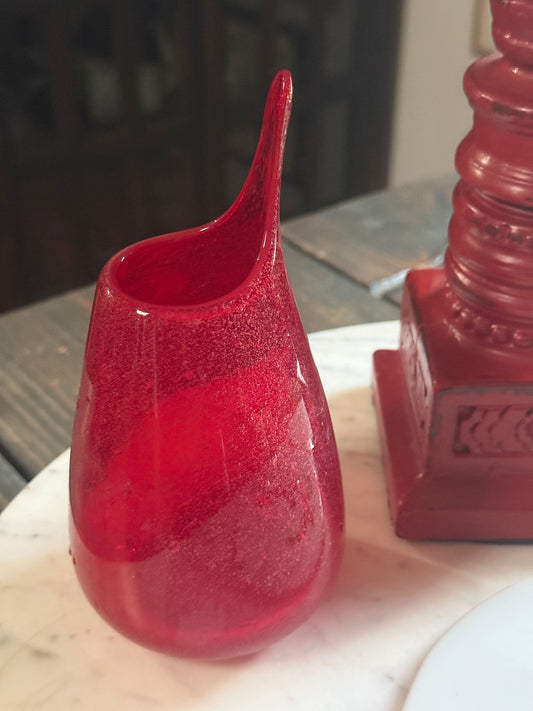Hand Blown Red Art Glass