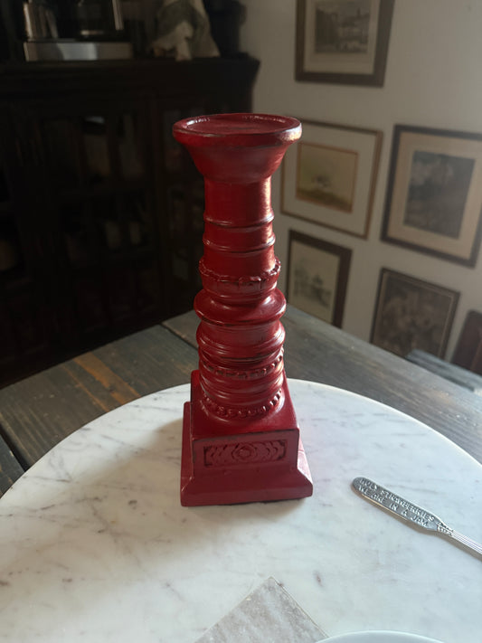 Red Wooden Candle Stick