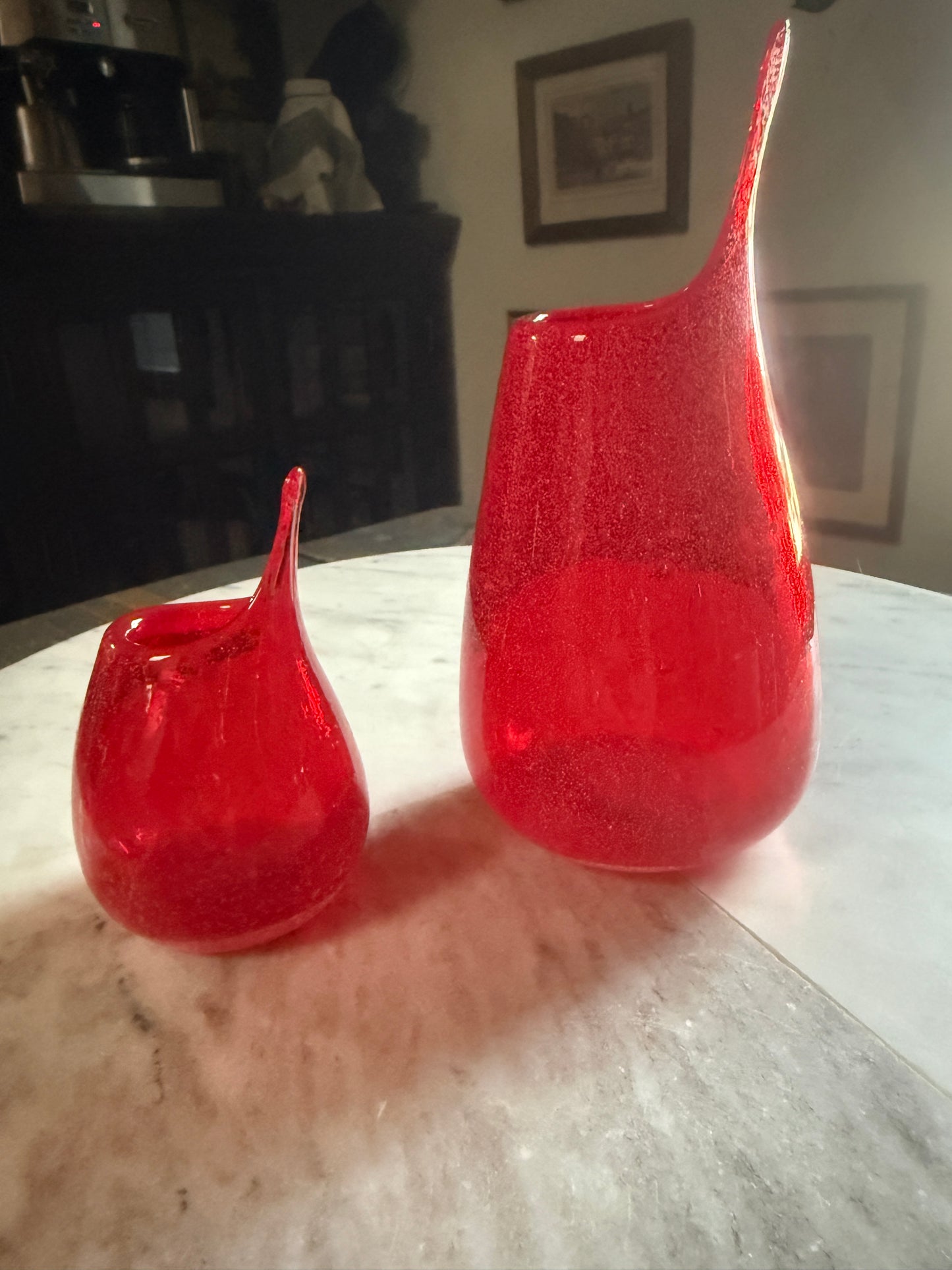 Hand Blown Red Art Glass