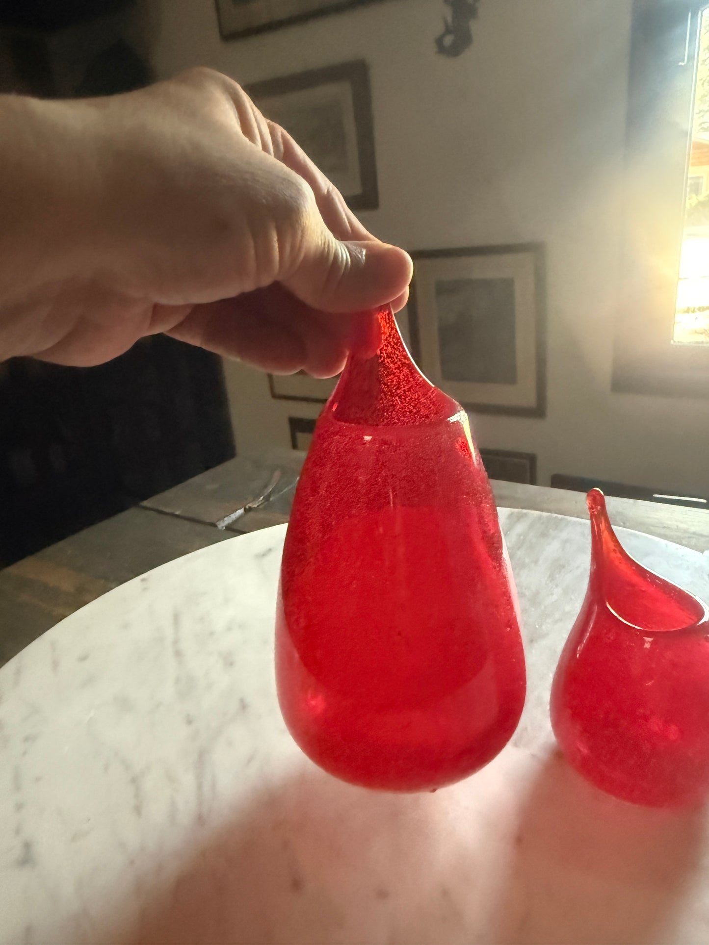 Hand Blown Red Art Glass