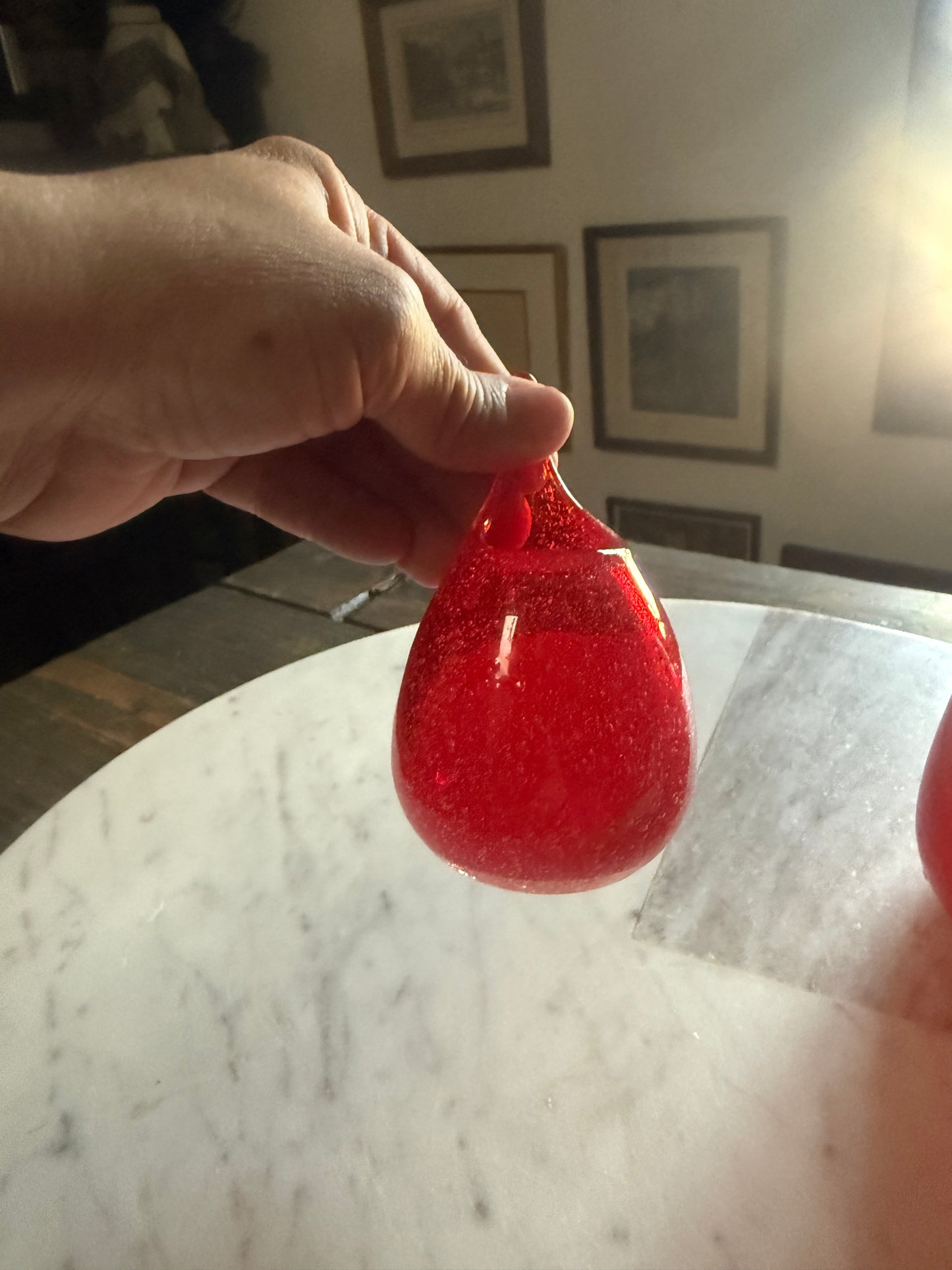 Hand Blown Red Art Glass