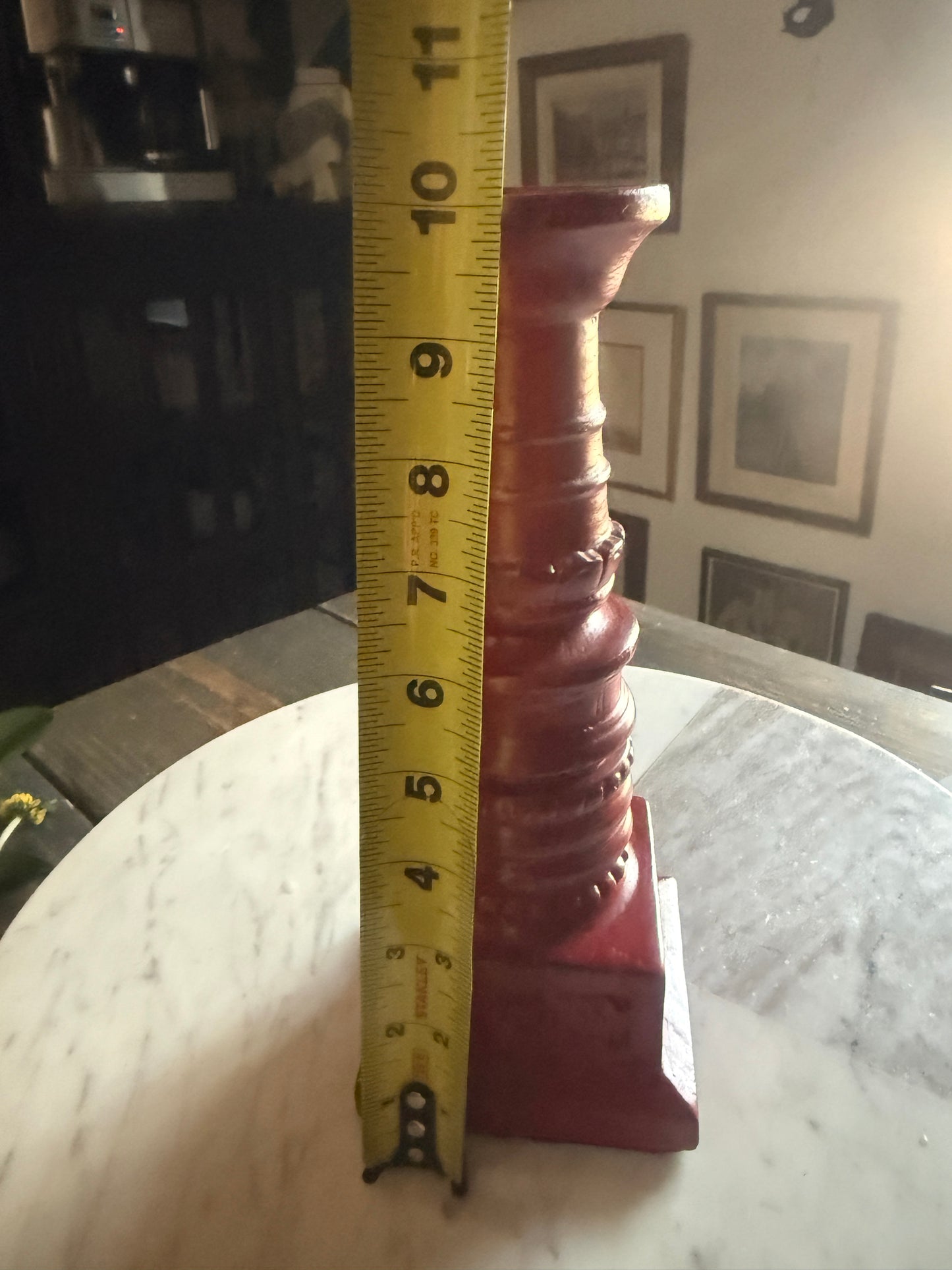 Red Wooden Candle Stick