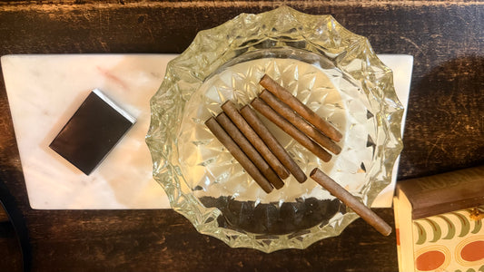 Mid Century Crystal Ashtray