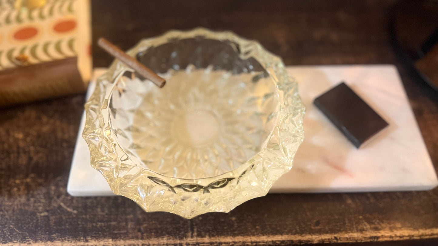 Mid Century Crystal Ashtray