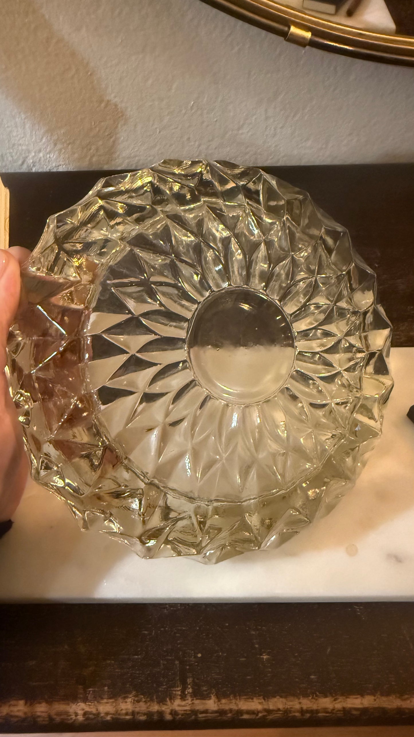 Mid Century Crystal Ashtray