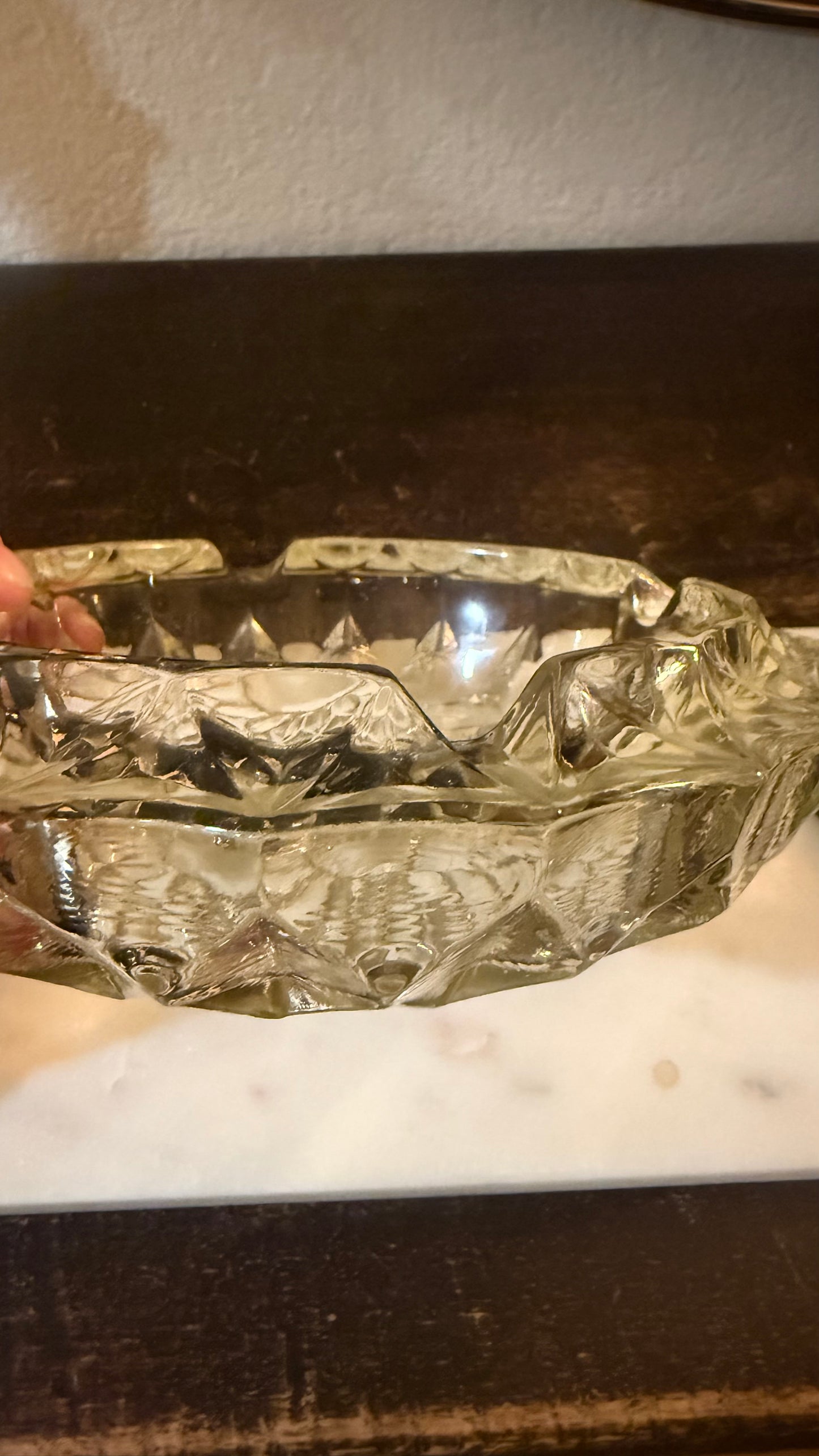 Mid Century Crystal Ashtray