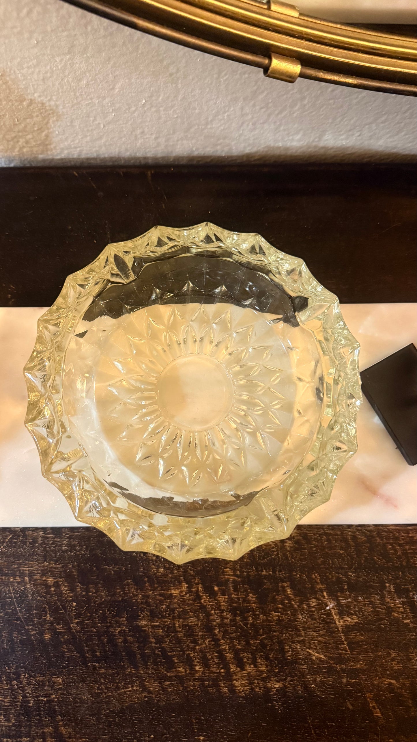 Mid Century Crystal Ashtray