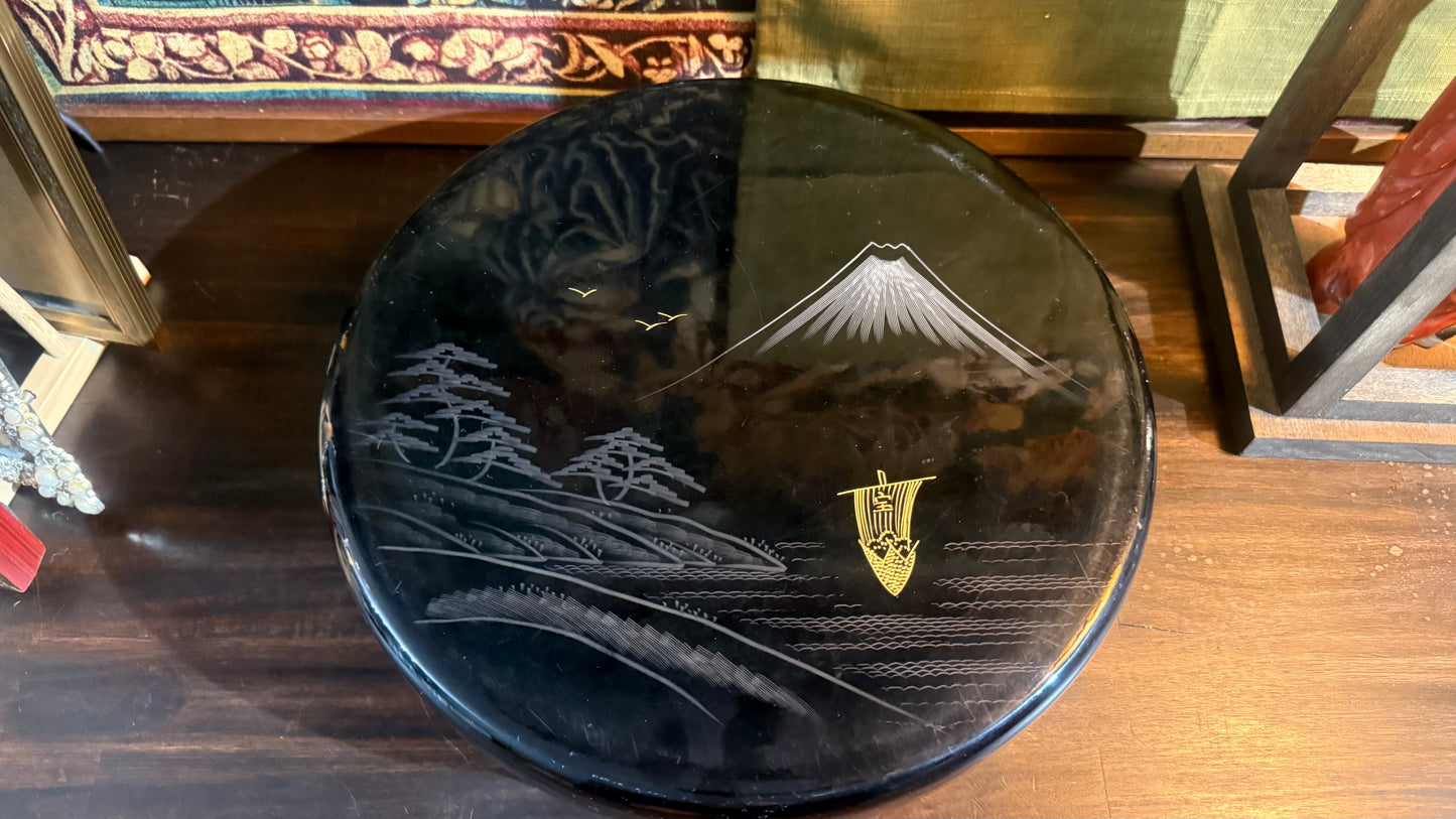 Vintage Japanese Lacquer Round Box