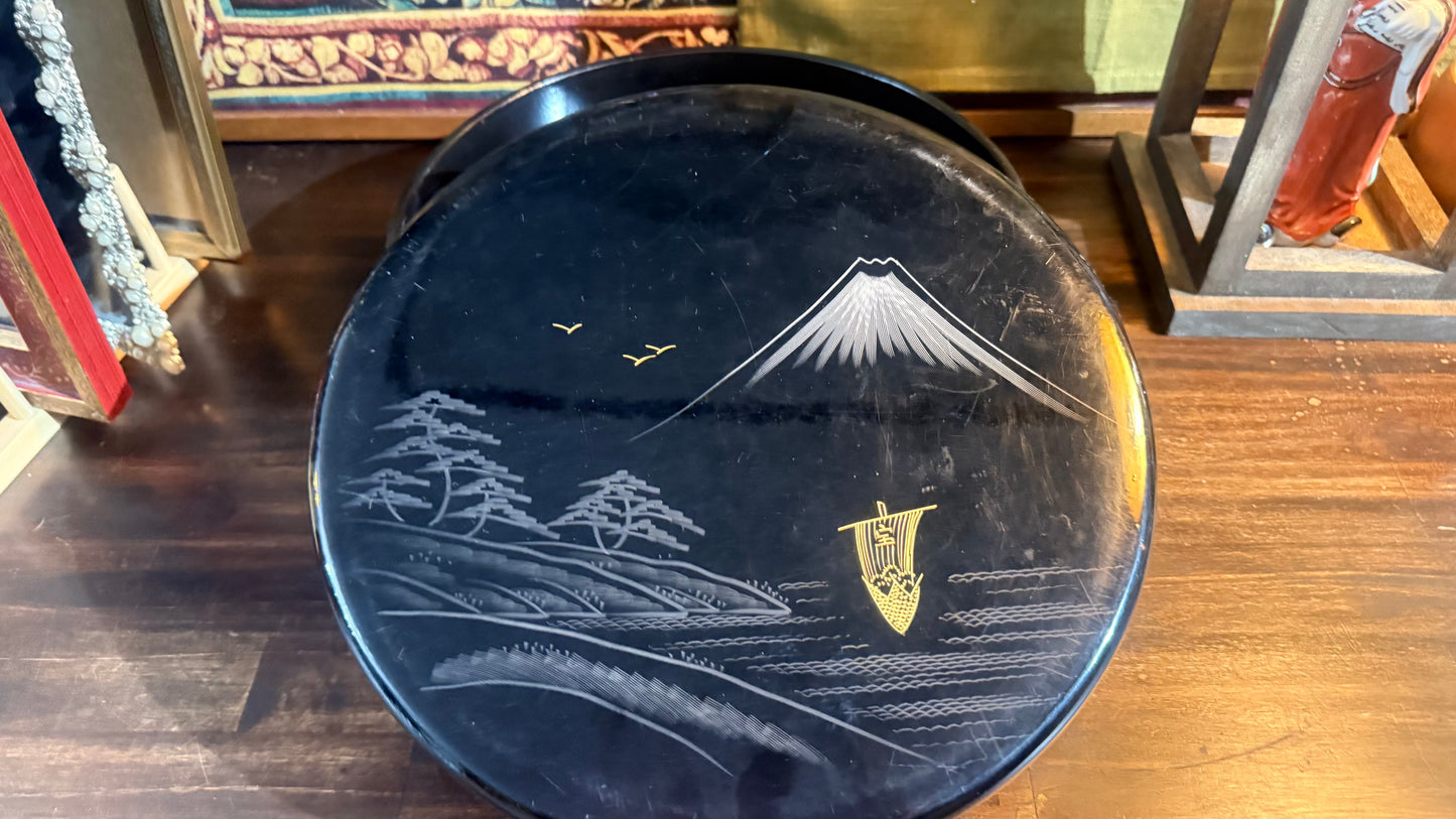 Vintage Japanese Lacquer Round Box