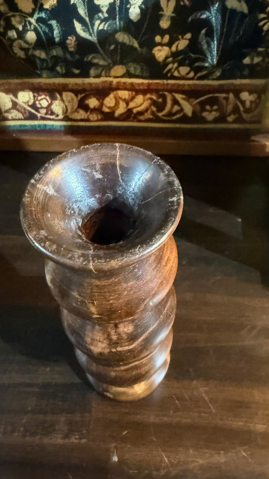 Hand Carved Mago Wood Taper Candlestick