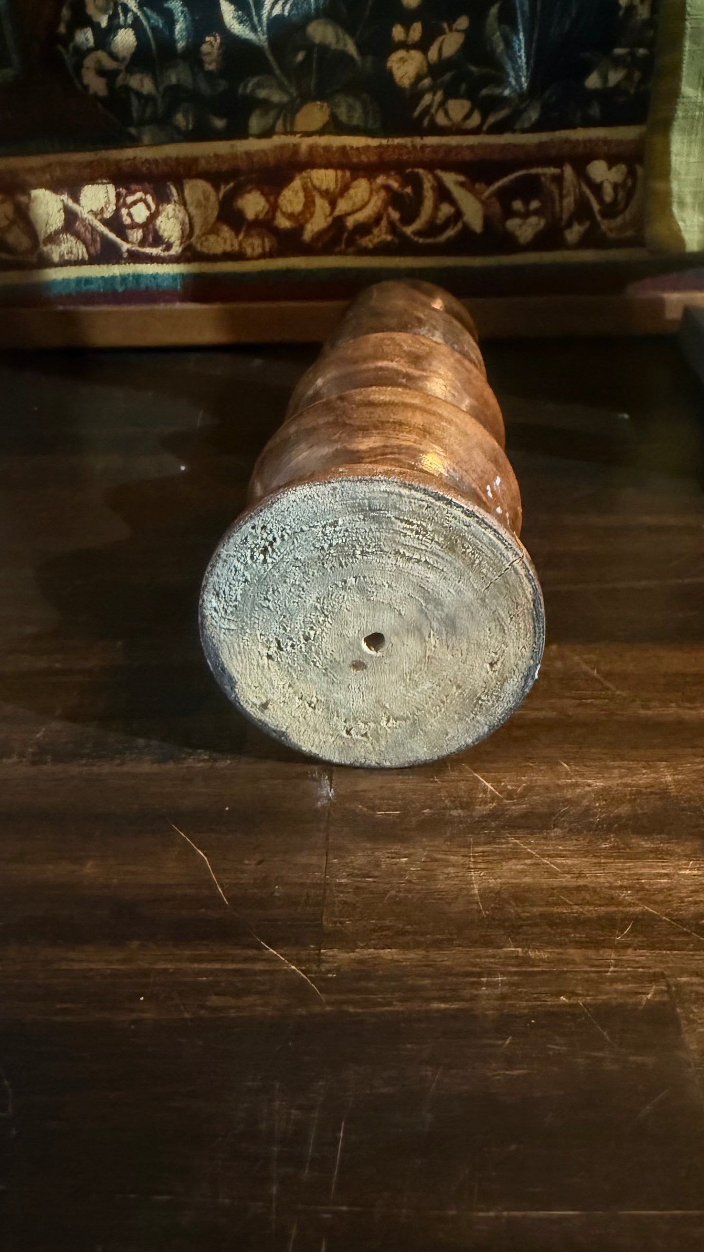 Hand Carved Mago Wood Taper Candlestick