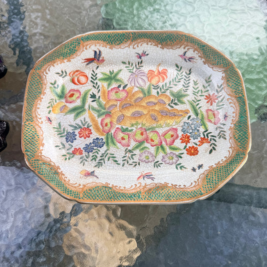 Vintage Hua Ping Tang Zhi Chinese Ceramic Plate