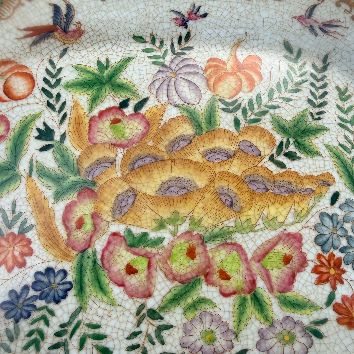 Vintage Hua Ping Tang Zhi Chinese Ceramic Plate