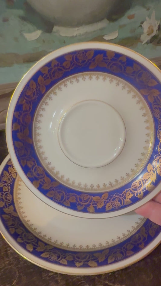 Cobalt blue and Gold Teacup